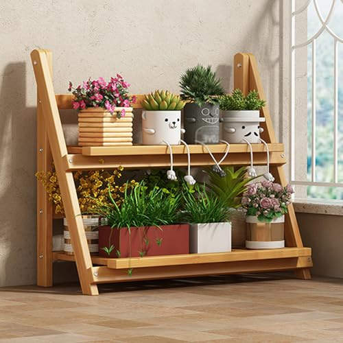 Soporte para plantas de interior, estante de almacenamiento multifuncional plegable para jardín, balcón, exhibición de flores, estante de escalera, nizer que ahorra espacio, elegante decoración del
