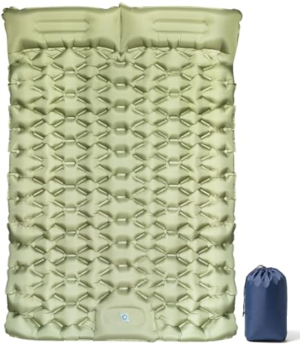 Materasso Campeggio Autogonfiante Doppio Ultraleggero 1,65kg – Letto Gonfiabile Matrimoniale 203x123x10cm con Cuscino 15cm Struttura Sospesa TPU Antiforatura – per Campeggio Trekking Spiaggia Ospiti