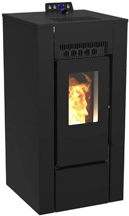 Pack Poêle à granules étanche LVZ ALEXA 9 + Kit Conduit sortie Ventouse - Noir