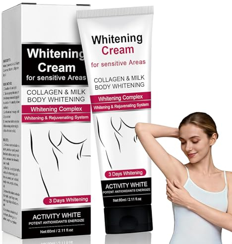 Crema Schiarente Corpo 60ml,Trattamento Anti Macchie Oscure per Ascelle,Ginocchia & Zone Sensibili,Idratazione Profonda per Pelle Più Luminosa,Uniforme e Morbida
