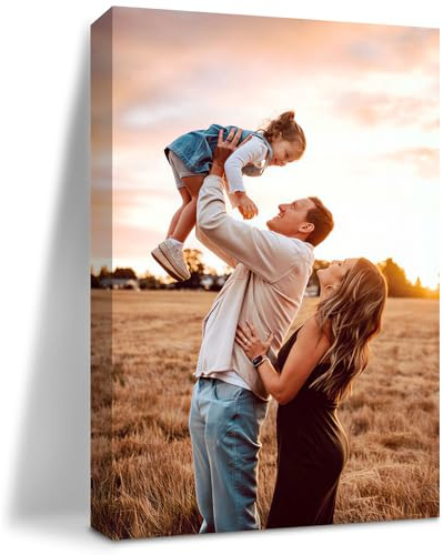 Lienzo personalizado para fotos sin marco, 40 x 50 cm, póster personalizado con impresión fotográfica de retrato de mascotas, recuerdo de vacaciones, fotos en lienzo personalizadas para familiares