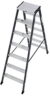 Krause Double échelle sepro d anodisé, 1 pièce, 2 x 7 échelons, 125842