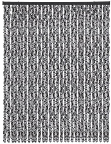 Arsvita Flauschvorhang Türvorhang (120x220 cm) in Meliert Schwarz-Grau-Weiß als Insektenschutz für Balkon, Terrasse oder Wohnmobil, Wohnwagen, Pavillon