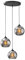 H.W.S Glas Pendelleuchte Kristall Pendellampe Modern Kugel Kronleuchter Design Kreative Hängeleuchte Höhenverstellbar Innen Dekoration Hängelampe Wohnzimmer Leuchte (Smoky gray, 3 flamming round)