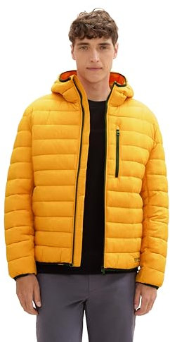 TOM TAILOR Denim Herren Lightweight Steppjacke mit Kapuze,35659 - Classic orange, M