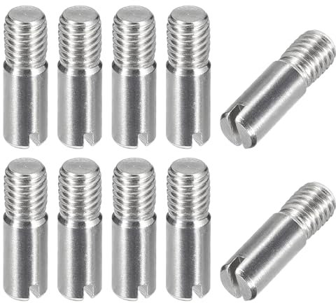 sourcing map 10 perni cilindrici scanalati M5 x 16 mm in acciaio inox 304 tassello filettatura esterna perno di posizionamento per mobili armadi