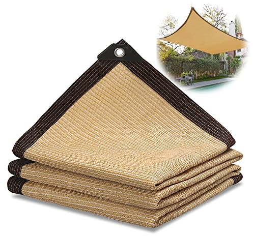 Red De Sombra para Terraza 90% Malla Sombra, Tela Sombra con Ojales toldo Vela de Sombra para Techo Balcón Patio Jardín Plantas Invernadero 1x4m 2x6m 4x4m 5x8m 8x10m (Color : Beige, Tamaño : 2mx3m(6