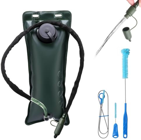 Swavitie Trinkblase 2.5L Auslaufsicher Wasserblase Outdoor Antimikrobielle Hydration Bladder mit Trinkschlauch und Reinigungsset Trinkbeutel BPA Frei Wasserbeutel für Camping Wandern Radfahren