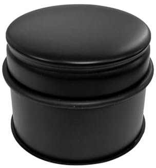 Perel Fermaporta, rotondo in acciaio inossidabile, fermaporta da pavimento, confezione da 4, resistente, senza foratura, anello protettivo in gomma inferiore antiscivolo, nero, 1 kg