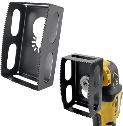 2 Pezzi Taglierina per Scatole Compatibile con Dewalt 20V e Milwaukee M18 Multifunzione Oscillante, Cutter Rettangolare per Scatole Elettriche a Muro in Cartongesso, Utensile di Intaglio Efficiente