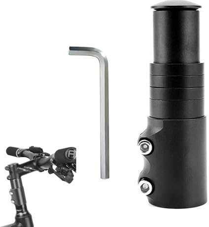 Helweet Rehausse Potence de Guidon, Rehausse Potence VTT, Extenseur Potences Vélo, Bicyclette Étendre Riser Adaptateur, Convient aux VTT et Vélos de Route, avec Clé Hexagonale, Noir