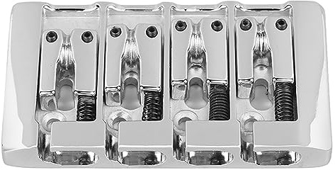 NSXAYIWE Ponte per basso elettrico a 4 corde Qualità del suono migliorata Sella regolabile Eccellente materiale metallico Installazione semplice per basso elettrico a 4 corde (Plata)