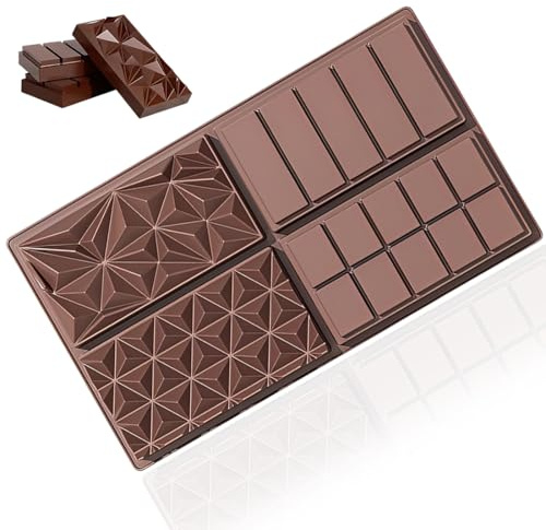 KUMSODE 1 Stampo Cioccolato Tavoletta in Silicone, Stampo per Tavoletta di Cioccolato Profonda, Stampo Cioccolatini per Dolci Stampo Muffin Silicone per Fare Cioccolato, Torta, Gelatina