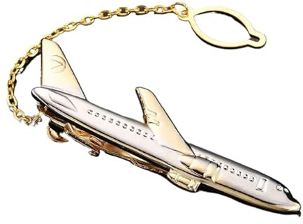 Pasador De Corbata Clip de corbata for hombre, 2 uds., chapado en oro, forma de avión, gemelos de avión piloto, Pin de palo