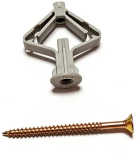 Anclajes de plástico M8 x 50 para paneles de yeso con tornillos, anclajes de pared resistentes para paneles de yeso, anclajes de palanca para colgar fotos, estantes, armarios, kit surtido para montaje