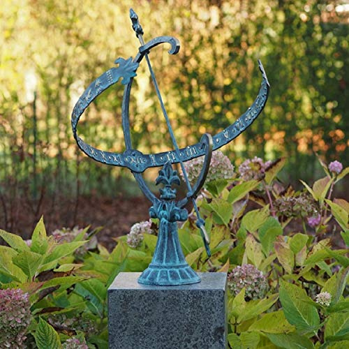 IDYL Outdoor Zeitmesser aus Bronze Sonnenuhr - hochwertig und auffällig | Nr. 0221 | Maße: 60 x 45 x 50 cm