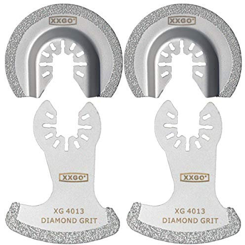 XXGO 4 Pcs Oscillating Multi Tool Diamond Blades for Grit Grout Removal XG4002DU