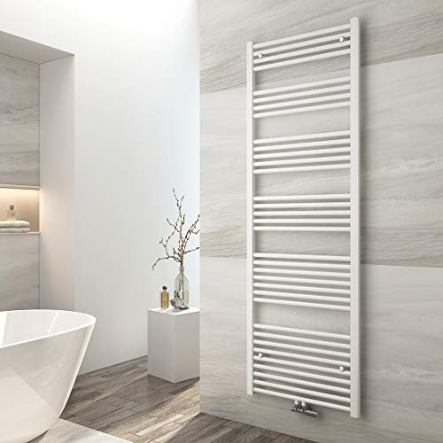 EMKE Badheizkörper 1800x600 mm, Handtuchheizkörper Mittelanschluss Badheizkörper Handtuchhalter Handtuchwärmer Handtuchtrockner Heizkörper Bad Handtuchheizung Weiß 860W
