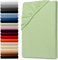 Julido Spannbettlaken 100x200 cm (Grün) - Jersey Betttuch aus 100% Baumwolle, Oeko-Tex Standard 100, hautfreundlich, atmungsaktiv & für Allergiker geeignet, Matratzenhöhe bis 30 cm