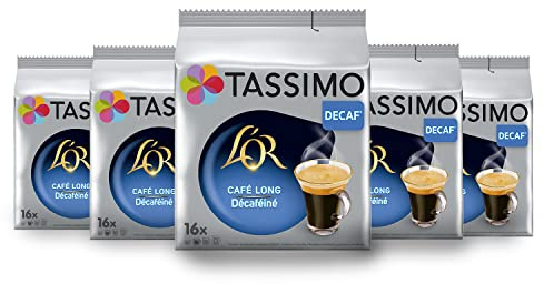 Tassimo, 80 Dosettes Café Long Décaféiné L'OR, Equlibré et Aromatique
