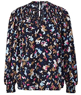 s.Oliver Blouses à Manches Longues, Bleu, 46 Femme