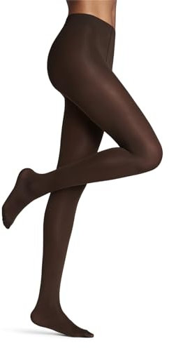 FALKE Damen Strumpfhose Seidenglatt 40 DEN W Ti halb-blickdicht einfarbig 1 Stück, Braun Brenda 5179, L