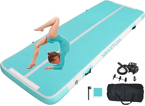 Air Tracking Matte Gymnastik Turnmatte 3m 4m 5m 6m Aufblasbare Turnen Sport Tumbling matten 10/20cm hoch (Grün, 2m10)