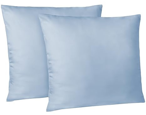 Dreamzie Kissenbezug 60x60 2er Set - Kopfkissenbezug 60x60 Blau mit Reißverschluss aus Mikrofaser Weich, 60x60 cm Pillow Cover