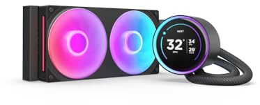 NZXT Kraken Serie – AIO CPU-Flüssigkeitskühler – Anpassbares LCD-Display – Hochleistungs-Lüfter – Kompatibel mit Intel® & AMD® Sockel – Elite 240 RGB – Schwarz