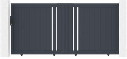 Casanoov Portail coulissant 3m GIONA H.140cm aluminium gris