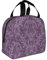 FFCVZAA Lonchera aislada con estampado morado para comidas, aperitivos, bebidas, escuela, actividades al aire libre, viajes diarios
