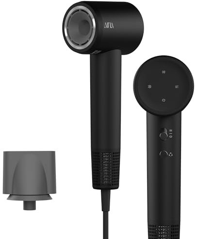 AINA Sèche-cheveux à grande vitesse,Seche cheveux moteur sans brosse, 150.000 tours par minute, léger, ionisant&voyage (1A Noir)