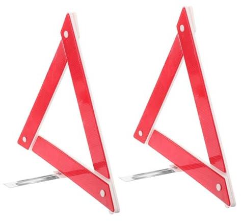 HIAKDOFT 2 Triángulos Reflectantes Plegables para Emergencias En Carretera con Trípode Estable Y Alta Visibilidad Kit De Seguridad para Coche Señal De Advertencia