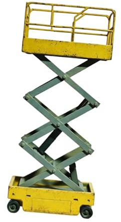 Chosertory Elevador de Garaje en Miniatura 1/64, Modelo de Elevador de Tijera para Microescenas, Equipo de Reparación, Accesorio de Taller Automotriz, Fabricado, Amarillo Viejo