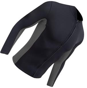 AMSLSIU Traje de Neopreno para Hombre, Chaqueta de Manga Larga para Snorkel, Deportes acuáticos, Buceo, Gris, Negro, XXXL, Gris Negro, Metro