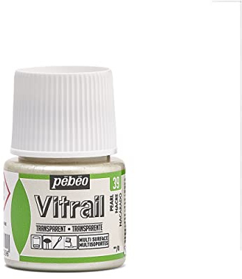 Pebeo Vitrail målat glas effekt glasfärg 45 milliliter flaska, pärla, pärla, 050-039