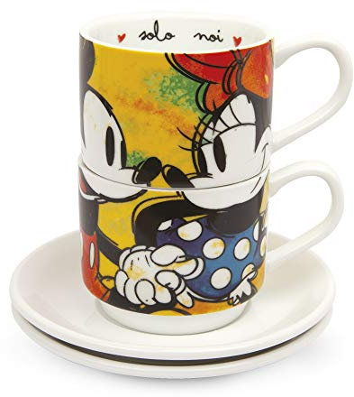 Egan service 2 tasses à café empilables Mickey Mouse