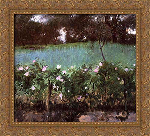 Landscape With Rose Trellis 22x20 Gold Ornate Wood Framed Canvas Art by John Singer Sargent