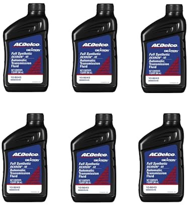 ACDelco 109243 Dexron-VI Full Synthetic Automatic Transmission Fluid 1 Quart (6 Pack)