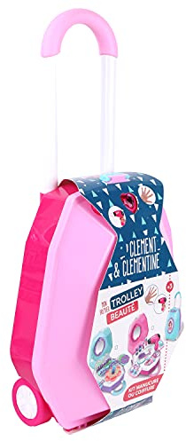 CLEMENT CLEMENTINE - Carrito de Peluquería - Juego de Imitación - 100021 - Rosa - Plástico - Profesión - Peluquero - Juguete Infantil - Pilas no Incluidas - 35 cm x 23 cm - A Partir de 3 años