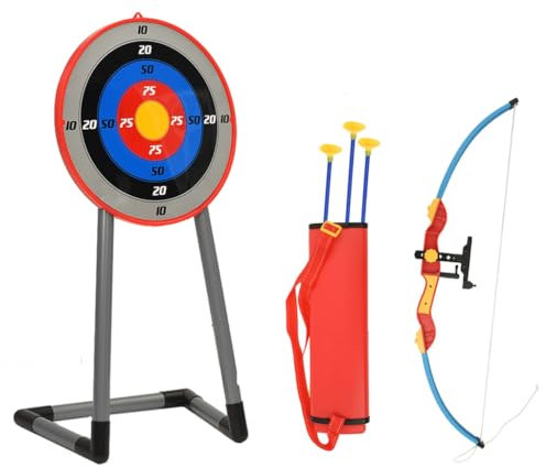 vidaXL Bogenschießen Set mit Zielscheibe für Kinder Pfeil mit Saugnapfspitze Bogen Kinderbogen Bogenset Spielzeug Pfeilköcher Umhängetasche