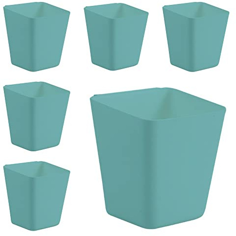 6 Pack Hanging Cup Holders, Wall Organizers, Rolling Cart Accessories Hanging Pen Holders Storage Containers Hanging Buckets for Home Decor Office, Kitchen, Art & Craft Supplies Accessories (green)