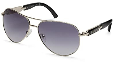 GUESS Gafas de sol de metal Pilot para mujer, Oro/gradiente ahumado.