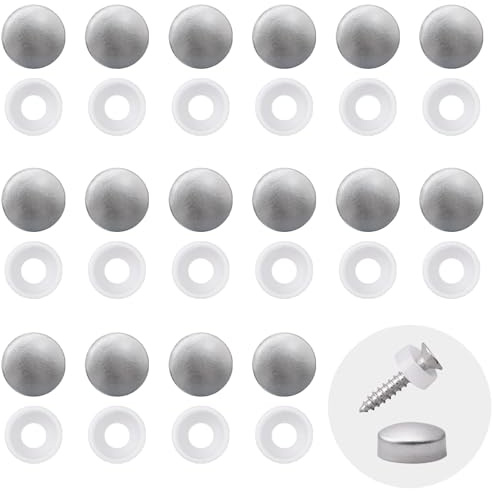 INCREWAY 100 st skruvskydd, skruvlock i plast, skruvlock i krom, plastformad skruvlock (silver)
