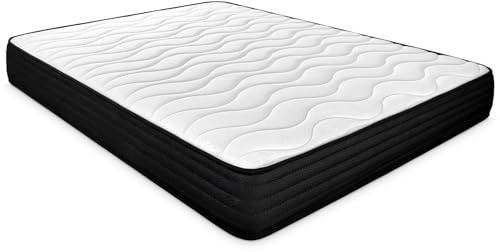 mattfy Kloe Matelas viscoélastique réversible Ferme et Confortable, Face Hiver/été, Hauteur 23 cm, polyuréthane, Blanc, 140 x 180 cm