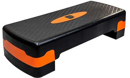 ZANGCO Fitness Stepper | Exercise Step for Home & Gym, Suited for Cardio, Yoga, Aerobics, Weights, Workout for Indoor/Outdoor | Adjustable 2 Step Level Heights (10,15 CM) | Exercise Accessory (Orange)
