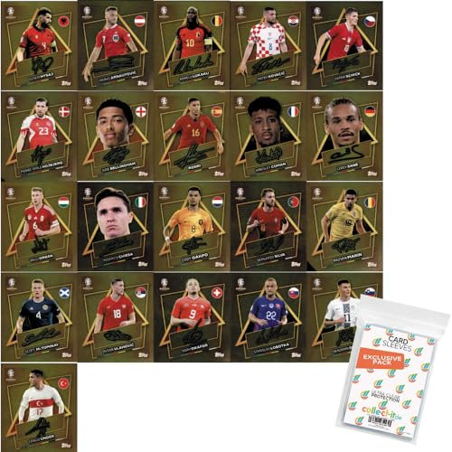 Topps UEFA EURO 2024 Germany Sticker Star Spieler Signature (Alle 21 Gold Star Signature Sticker)