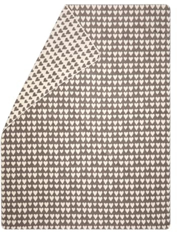 David Fussenegger Kuscheldecke Herzen 150x200cm Flauschige Sofadecke aus Recycling-Baumwolle nachhaltig produziert ÖkoTex100 GRS Made in Austria Farbe Rauch