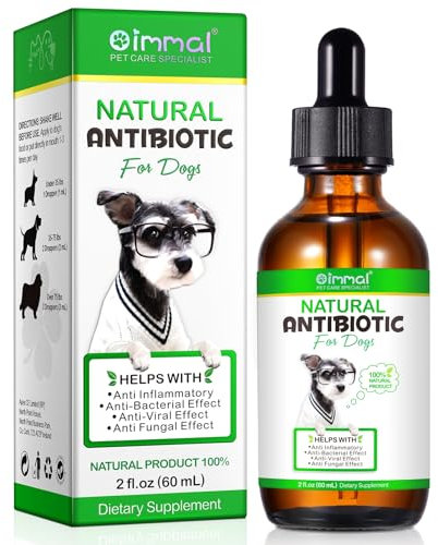 Antibiotics for Dogs, 60ml Dog Antibiotics, Natural Dog Antibiotics Drops Support Dog Itchy Skin Relief, Ear Infection & Yeast Infection Treatment, Bacon Flavor
