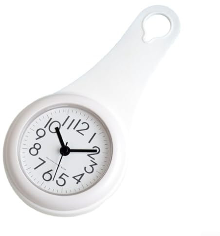 Gettimore Orologio digitale impermeabile da bagno, silenzioso, piccolo, decorativo, facile da appendere, facile da leggere (bianco)